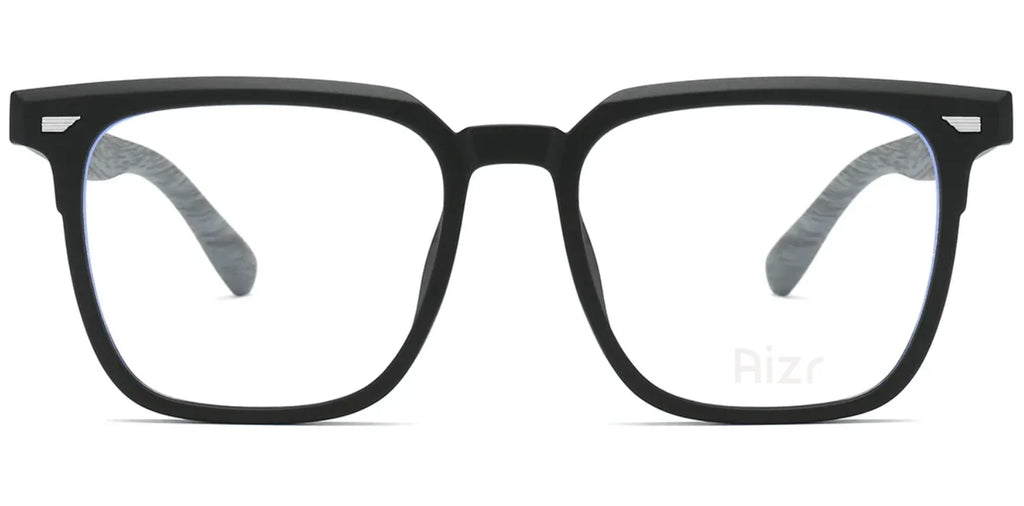 Black eyeglasses with a clear background