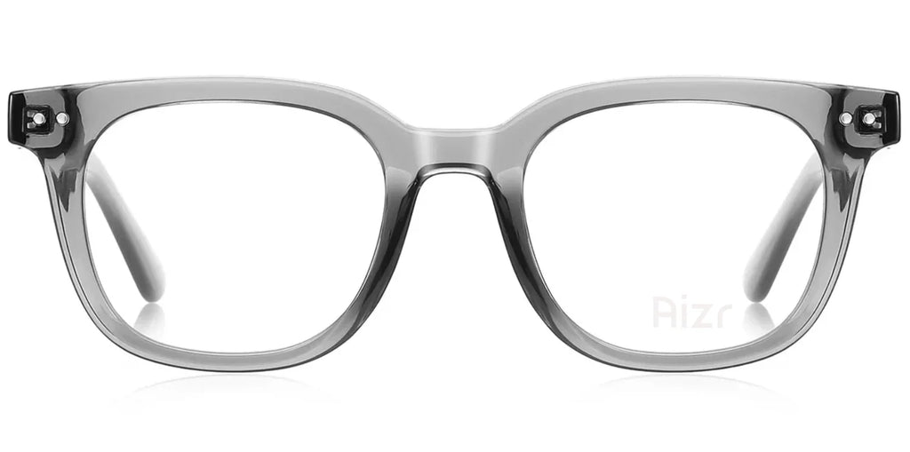Clear eyeglasses on a white background