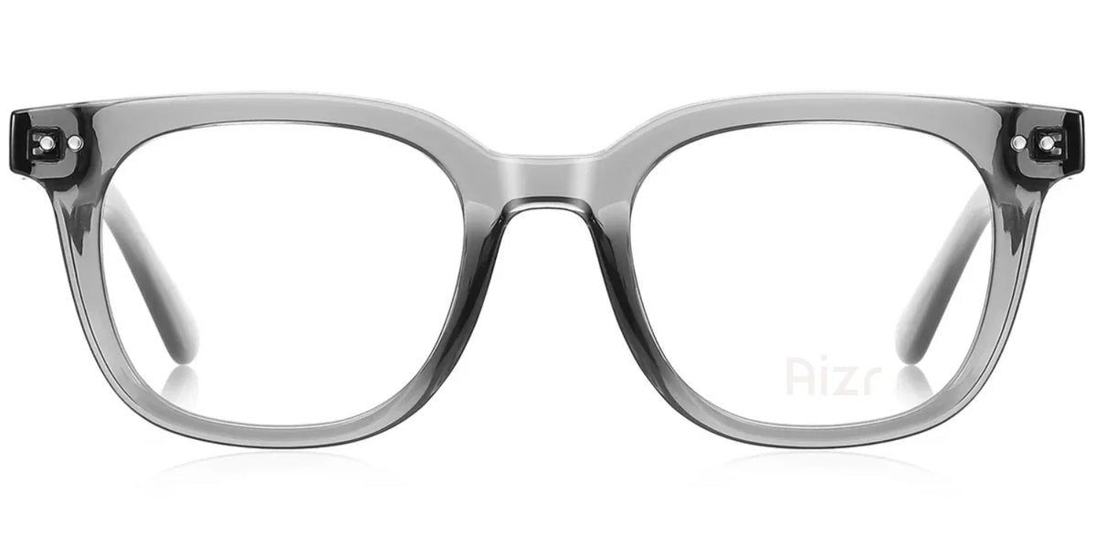 Clear eyeglasses on a white background