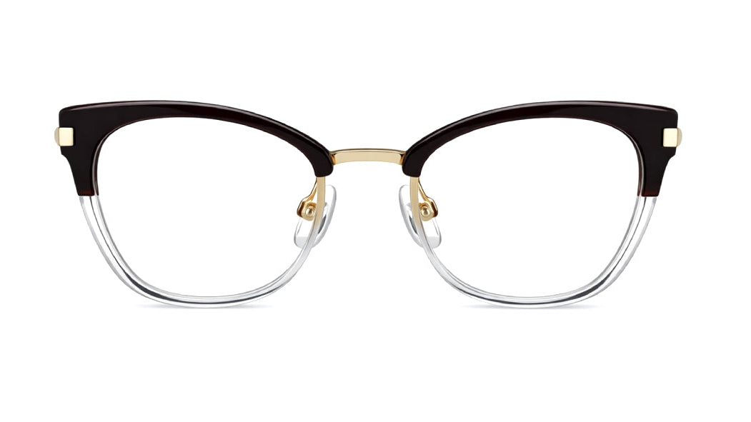 Cat eye Gold brown and clear eyewear