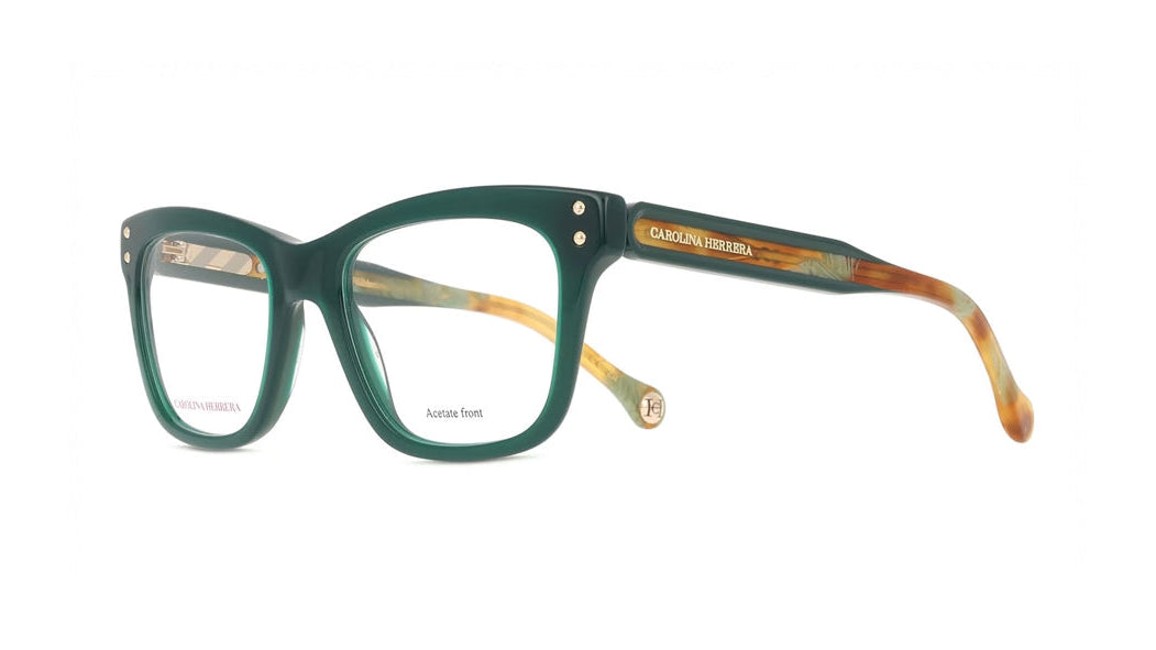 cat eye green and brown frame
