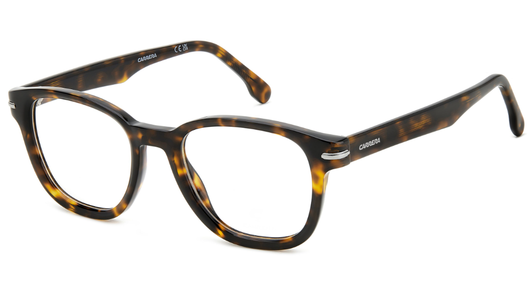 Tortoiseshell eyeglasses on a white background