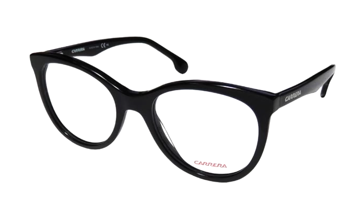 Black eyeglasses on a white background