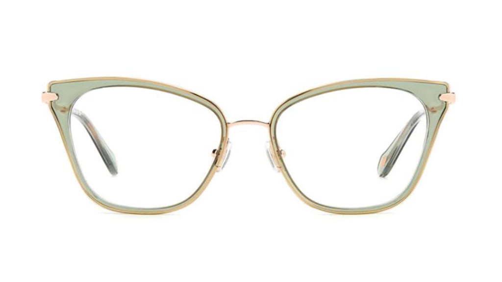 Cat eye green and gold frame