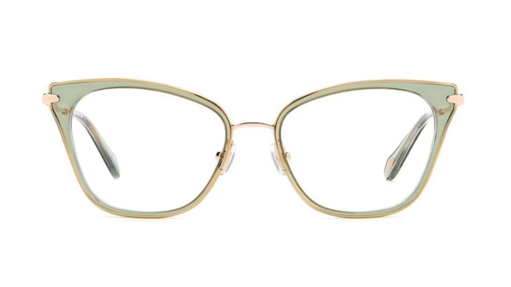 Cat eye green and gold frame