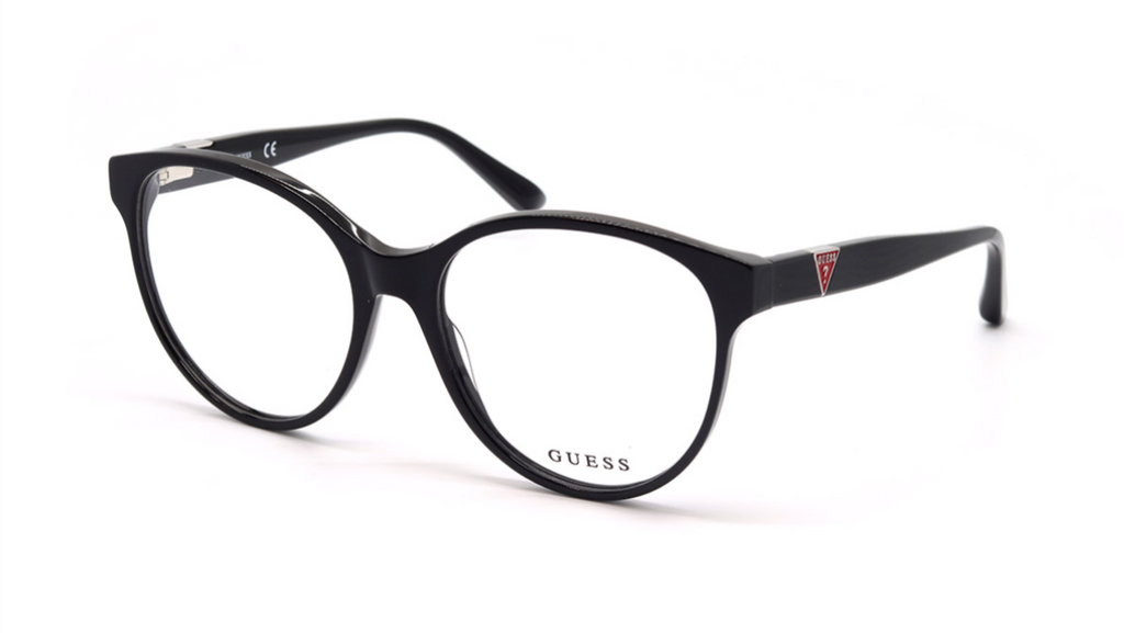 Black eyeglasses on a white background
