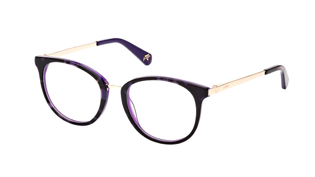 Cat eye purple black pattern with gold frame