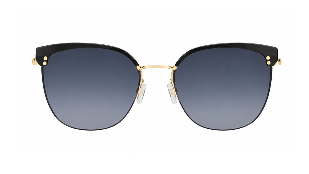 Gold sunglasses with gray blue lens