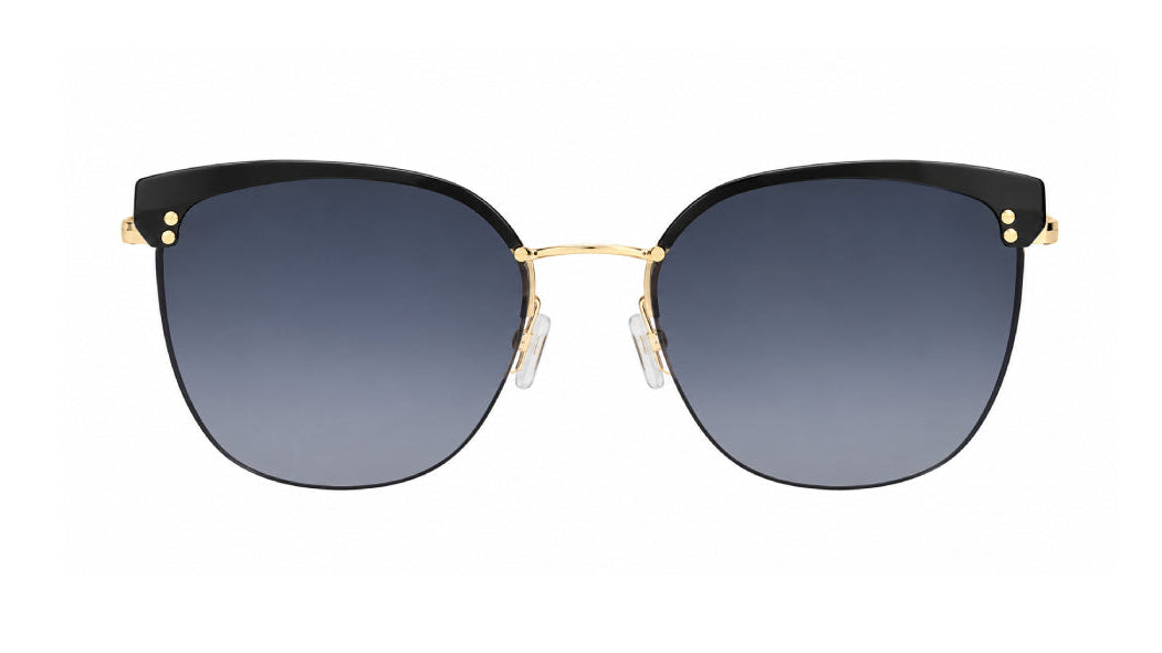 Gold sunglasses with gray blue lens