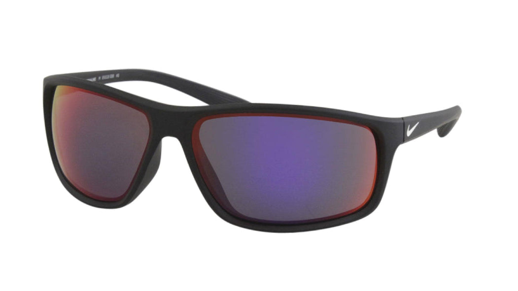 Black sports sunglass with blue and purple mirror