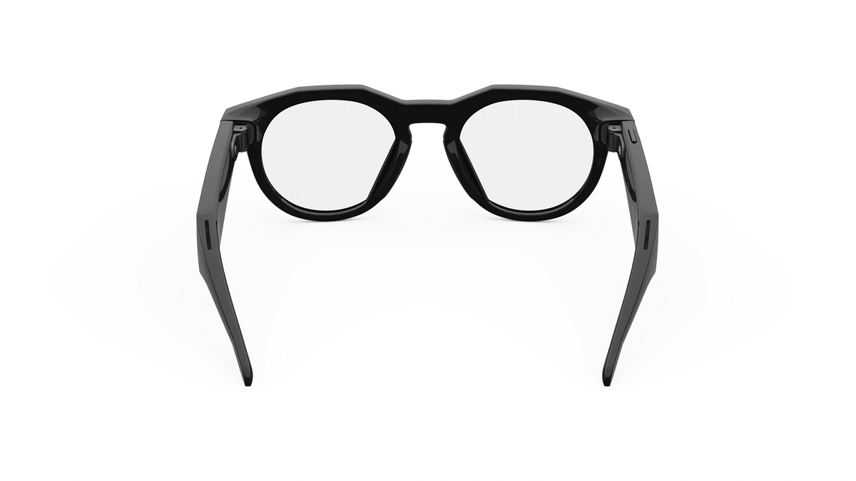 Oakley- Meta-Ai Glasses HSTN  Black eyeglasses on a white background