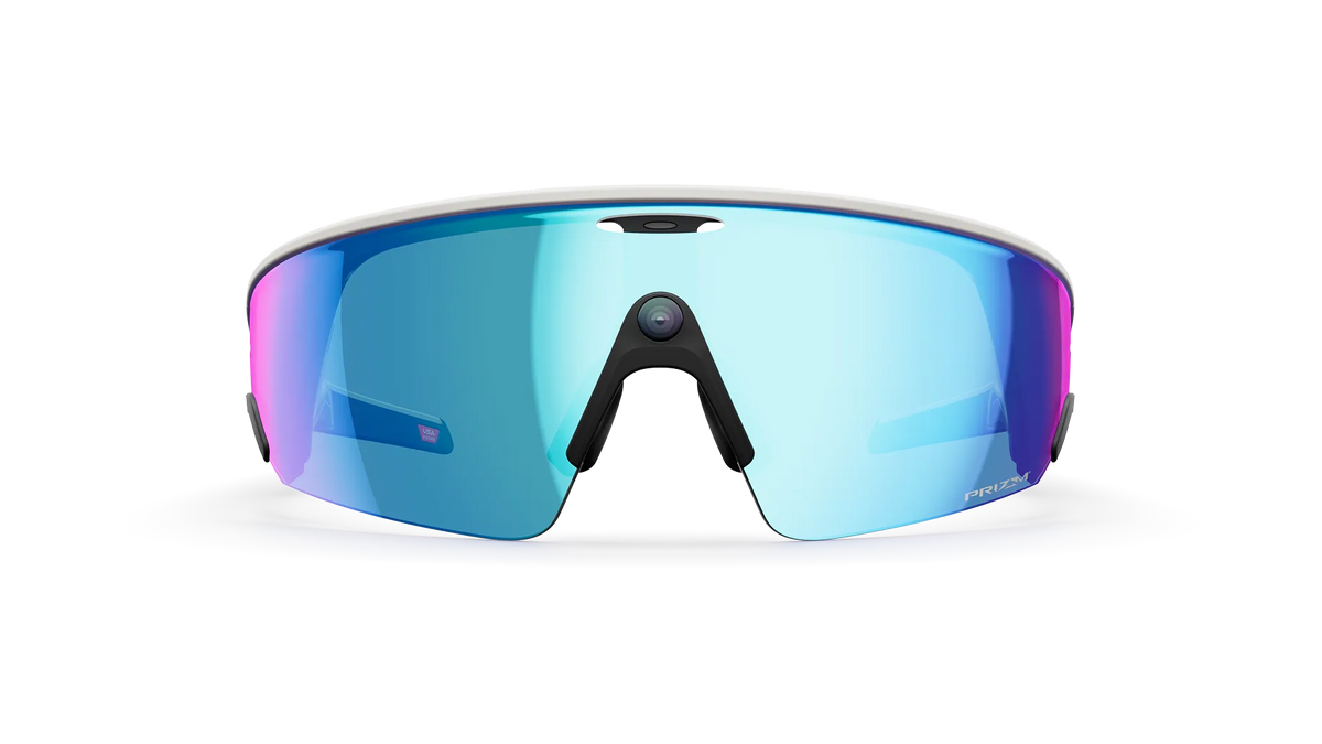 Oakley Ai glasses-vanguard  Sunglasses with blue reflective lenses on a white background