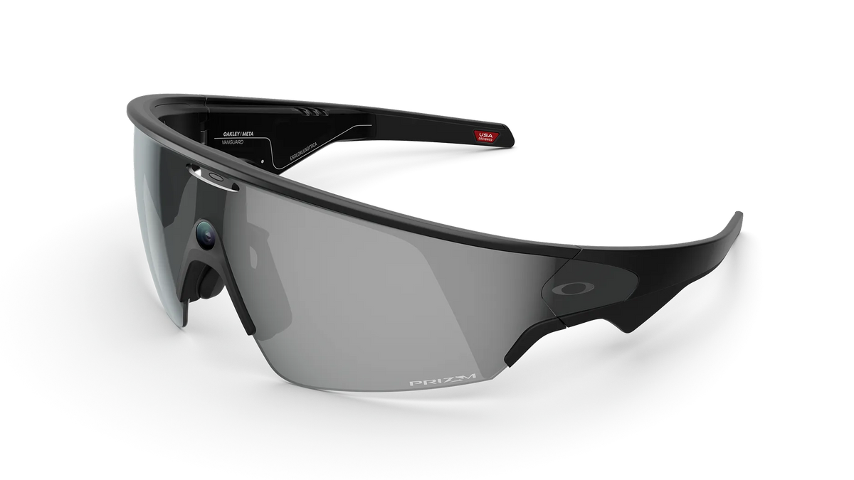 Oakley Ai glasses-vanguard  Black sunglasses with a reflective lens on a white background
