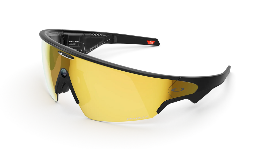 Oakley Ai glasses-vanguard  Sunglasses with yellow lenses and black frame on a white background
