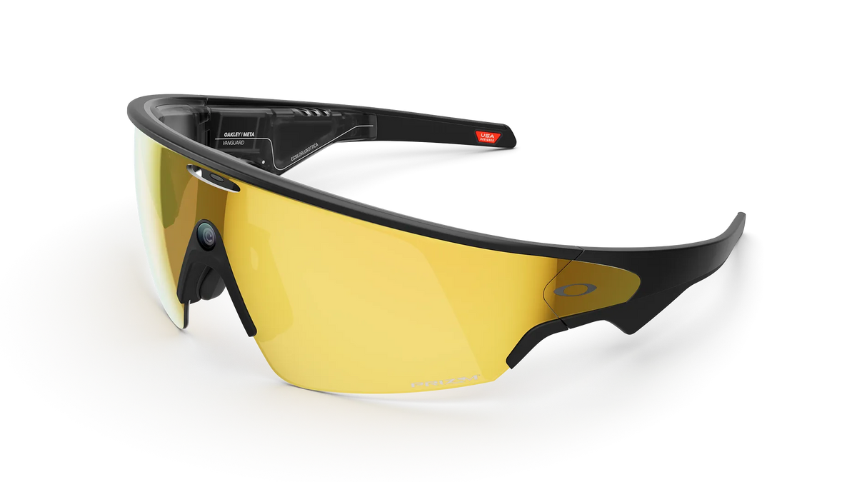 Oakley Ai glasses-vanguard  Sunglasses with yellow lenses and black frame on a white background