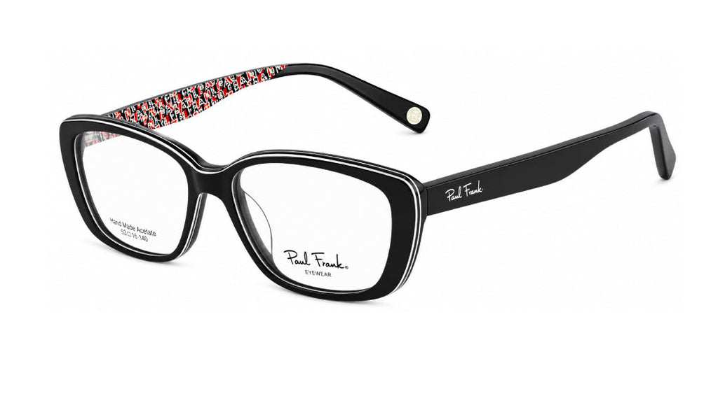 cat eye black with pattern eyewear frame