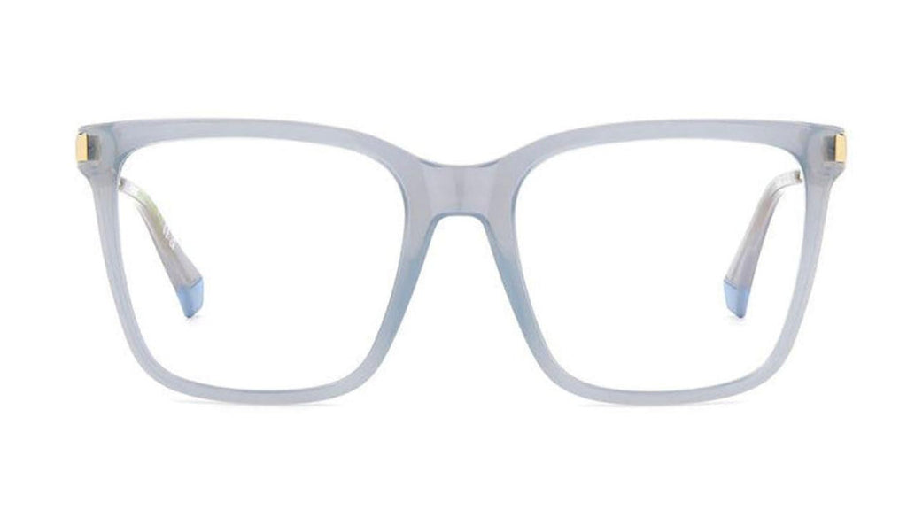eyeglass blue and gold