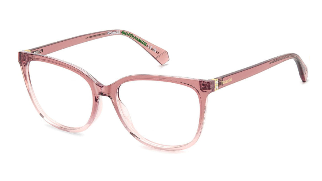 Translucent pink cat eye eyewear