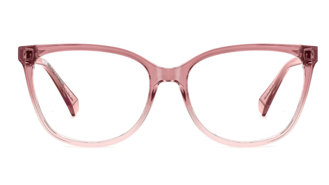 Translucent pink cat eye eyewear