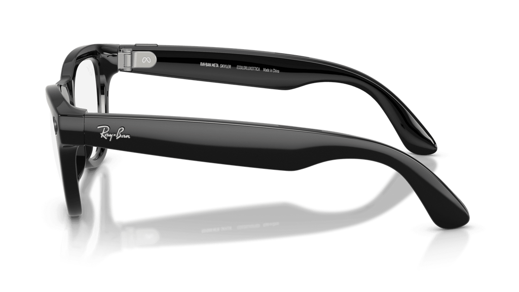 Ray-Ban | Meta Skyler Shiny Black -Transitions Gen 2  Black Ray-Ban eyeglasses on a transparent background