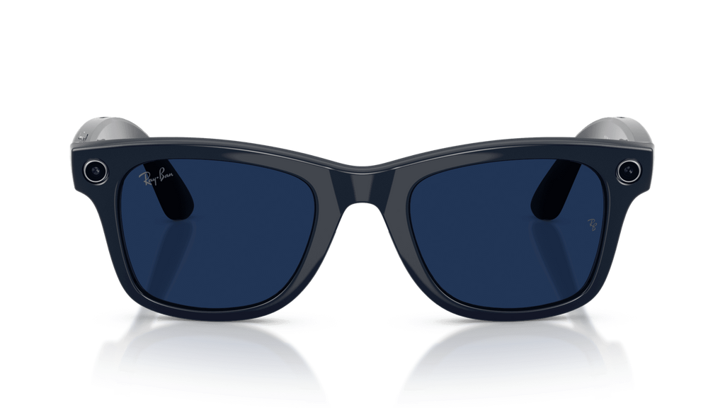 Ray-Ban | Meta Wayfarer Shiny Cosmic Blue -Transitions Gen 2Sunglasses with a reflective surface on a gradient background