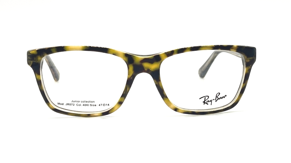 Ray-Ban square eyeglasses with a classic tortoiseshell pattern in brown and yellow, shown against a plain white background.
