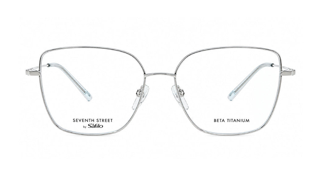 Silver cat eye frame