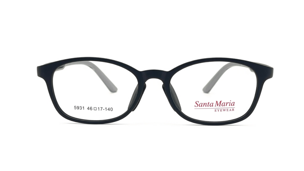 Black Santa Maria Vision eyeglass frames shown from the front on a plain white background.