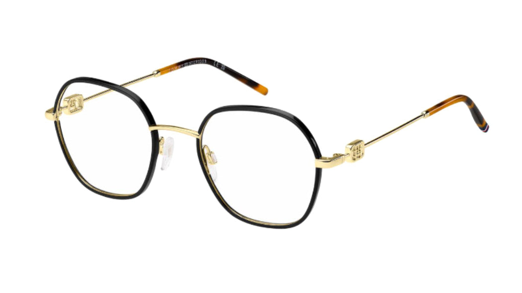 Cat eye black and gold eyewear